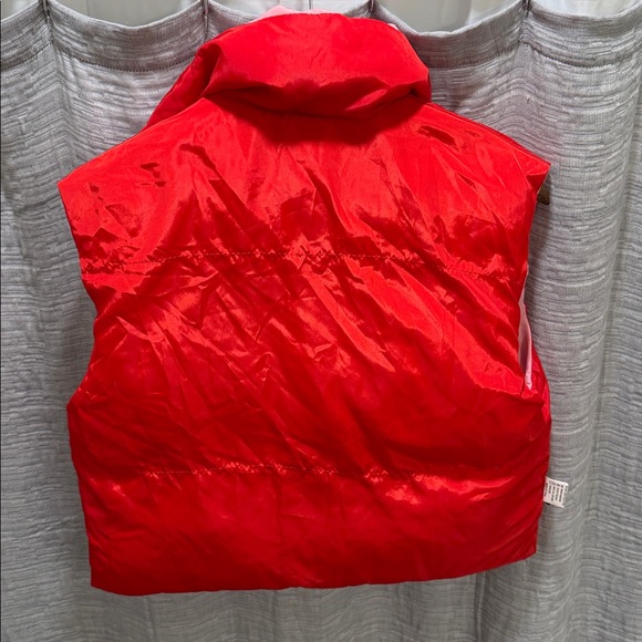 Hey Samy Pink and Red Women's Reversible Cabin-core Size Small Puffer Vest - Picture 8 of 8